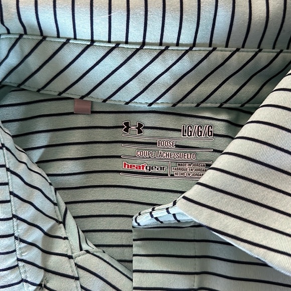 Top of the Rock golf shirt men’s large under armour almst new lime green stripe - Picture 2 of 2